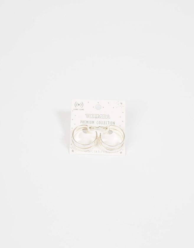 Aros Argollas Bañada en Plata Aros Argollas Bañadas En Plata - Plateado