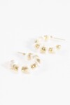 Aros metalic y perlas dorado