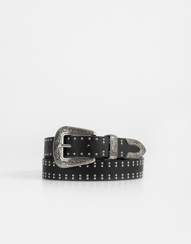Cinturones y Fajas Boho Cinturón Con Tachas - Negro
