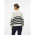 VMLEA LS V-NECK CUFF CARDIGAN NOOS CORE-15 1 Cloud Dancer/Stripes BLACK