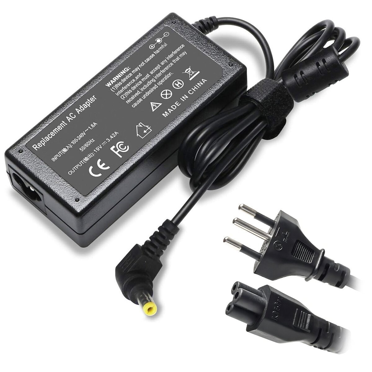 Cargador Notebook Compatible Acer 19v 3.42a 65w 5.5x1.7 Ax - Variante Color Negro 