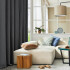 Cortina 100% Blackout 2Paños 140x220 Textura Lino Doble Faz Variante Color Gris Oscuro