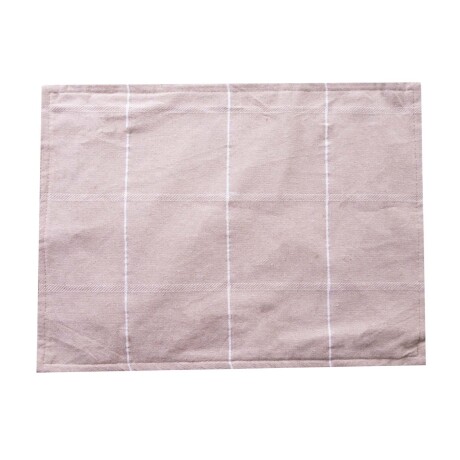 INDIVIDUAL CUADROS, ALGODON 32*45, BEIGE