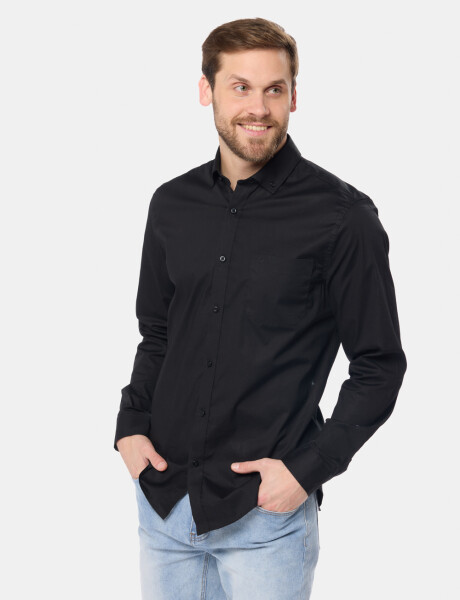 CAMISA LISA SPORT CON SPANDEX Negro