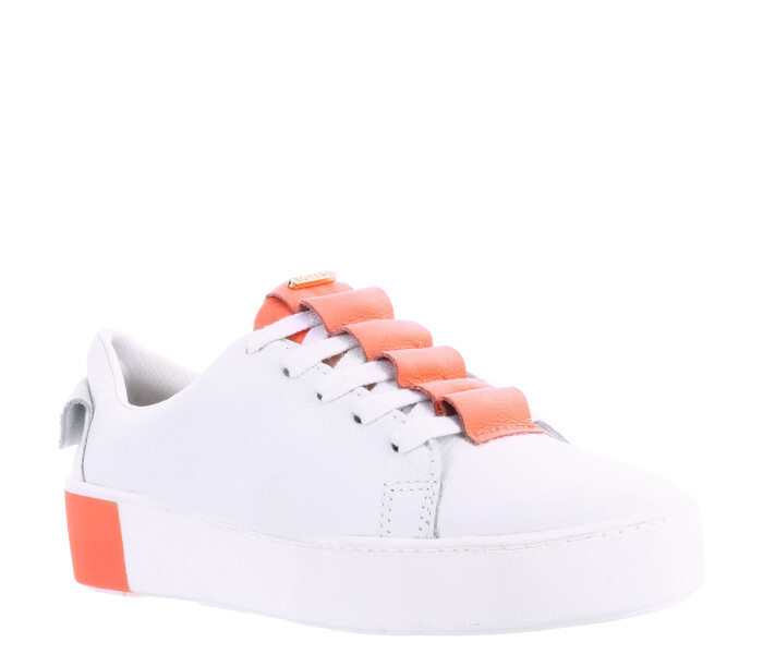 Championes de Mujer Bottero Acordonado Blanco - Rosado Coral