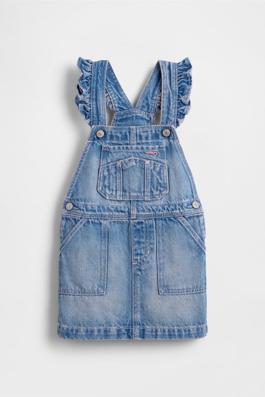 Enterito Pollera De Jean Toddler Niña Medium Wash