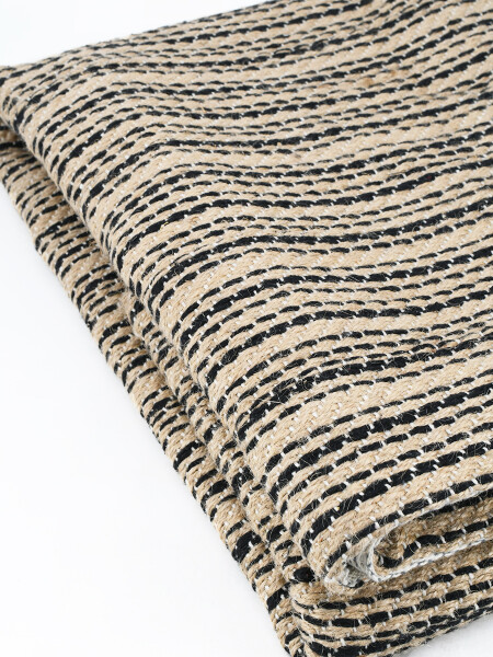 ALFOMBRA YUTE MAHAL FRANJAS BEIGE