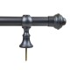 Barrote Cortina Palo Metal 3,00m 28mm + 3 soporte GRIS MATE