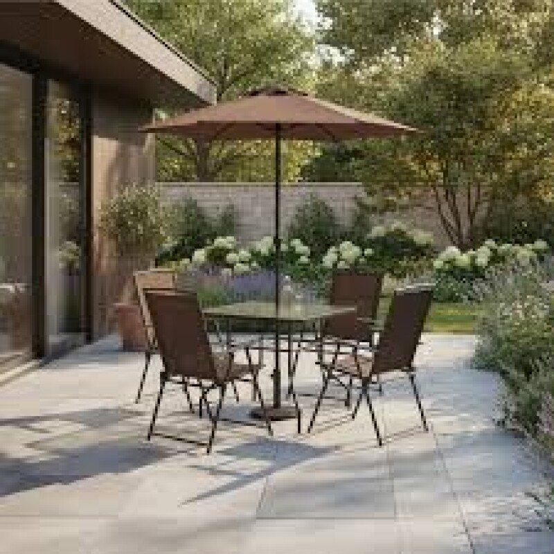 JUEGO DE JARDIN MENORCA 4 SILLAS + MESA + SOMBRILLA JUEGO DE JARDIN MENORCA 4 SILLAS + MESA + SOMBRILLA