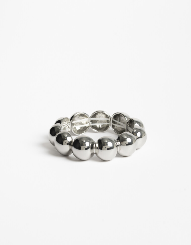 Pulseras Elásticas Metal Pulsera Elástica Metal Plateado - Plateado Rodio