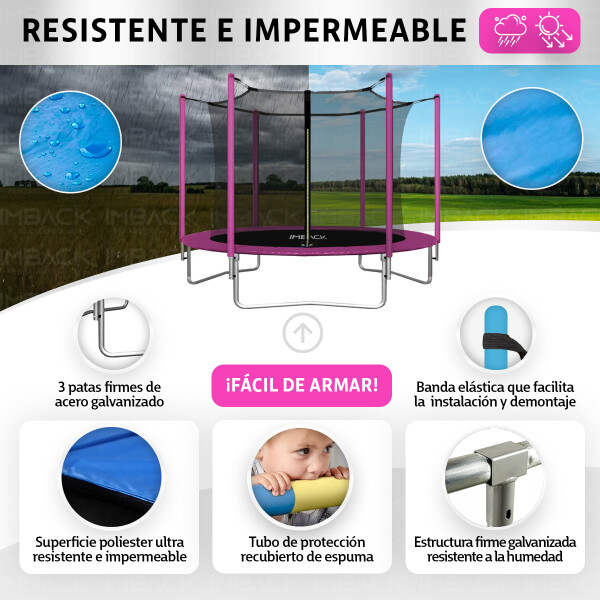 Cama Elástica de 1,83 M Trampolín Saltarín Multicolor Rosa CE002 Cama Elástica de 1,83 M Trampolín Saltarín Multicolor Rosa CE002