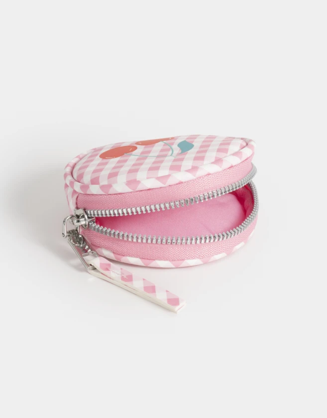 Monederos Estampados Monedero De Cuerina "cherry" - Rosa Viejo