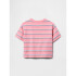SS RELAXED STRIPED GRAPHIC TEE CORAL FROST