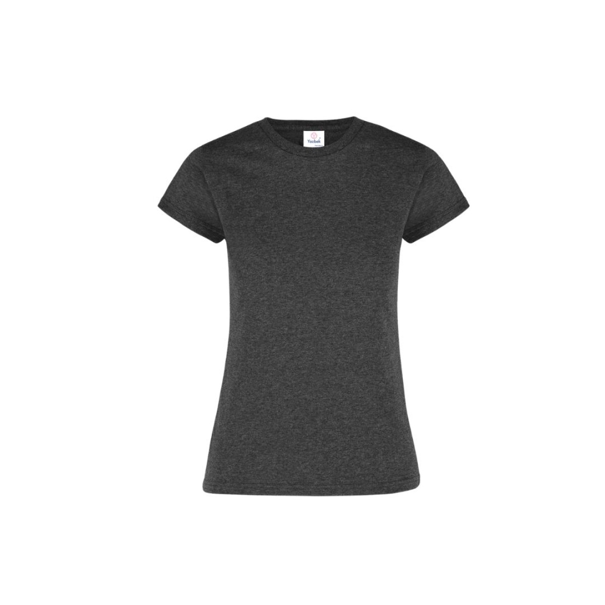 Camiseta jaspe a la base dama - Negro jaspe 