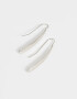 Aros Colgantes Largos Chapon Aros Largos Barrita Metal - Plateado