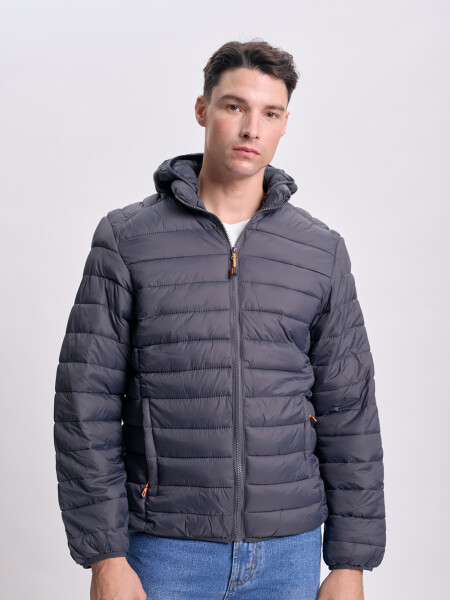 Campera capitoneada Gris Oscuro