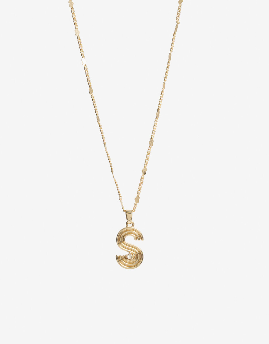 Collar Con Dije Inicial Letra "s" 