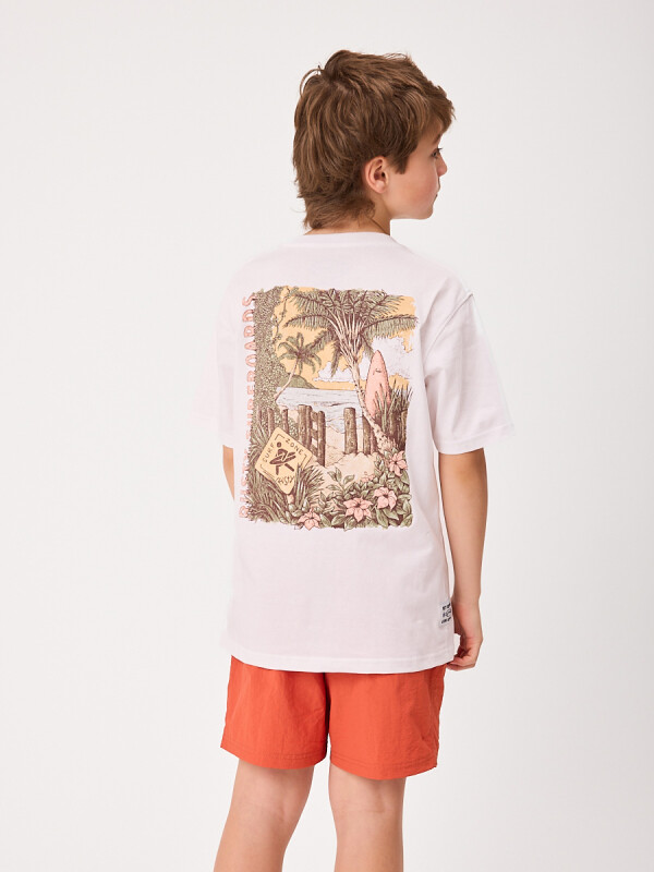 T-SHIRT PRINTO TEEN RUSTY Blanco