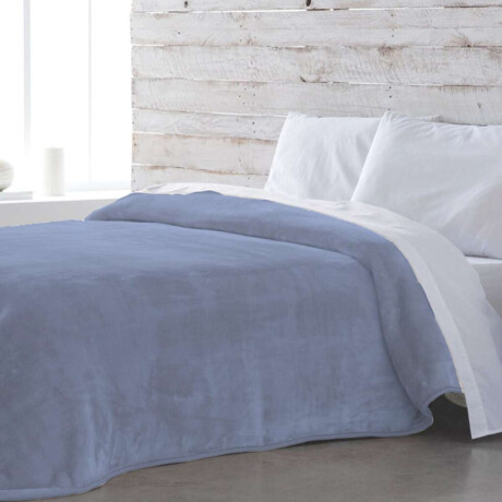 Frazada Flannel 2 Plazas Home Class 200 x 240 cm Azul Piedra