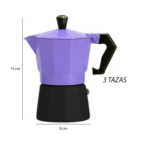Cafetera Italiana de Aluminio 3 Tazas Violeta