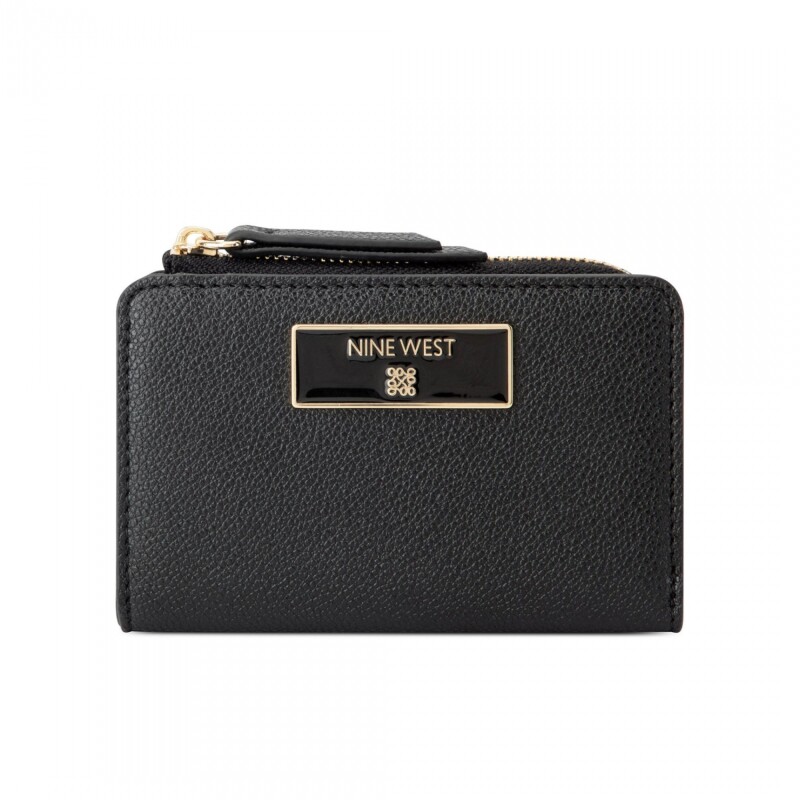 Small Leather Goods Mary Zip Around Card Case Cement Black