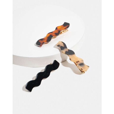 Set De Pinzas Acrílicas Combinacion tricolor