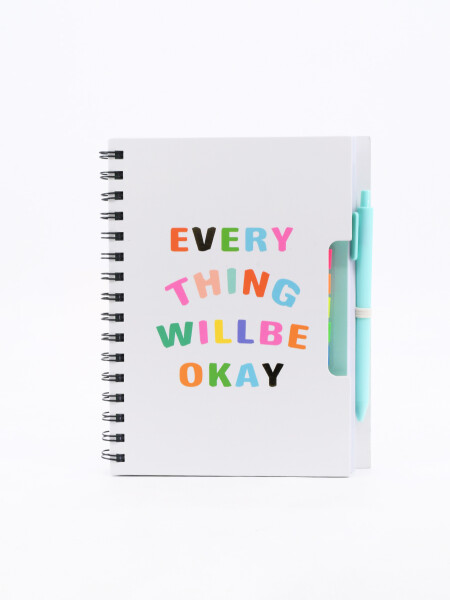 LIBRETA RESALTADORES ADHESIVOS Y LAPICERA CELESTE