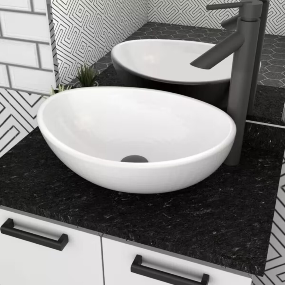 Bacha de apoyo Oval 41x33 cm blanco Brillante Dmc Bacha De Apoyo Oval 41x33 Cm Blanco Brillante Dmc