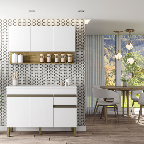 JUEGO COCINA MODULAR REQUIERE ENSAMBLADO MDP LINE BLANCO BLANCO