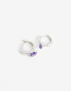 Aros Argollas Cubic zirconia Aros Argolla De La Línea Delicates. - Plateado