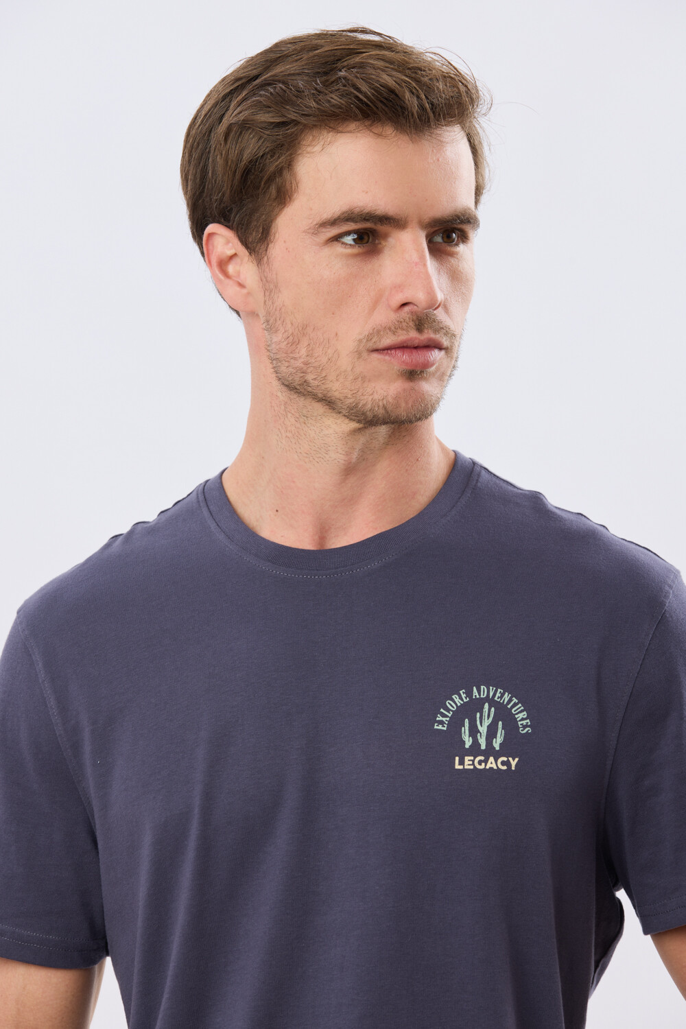 REMERA ESTAMPADA DE ALGODÓN Azul
