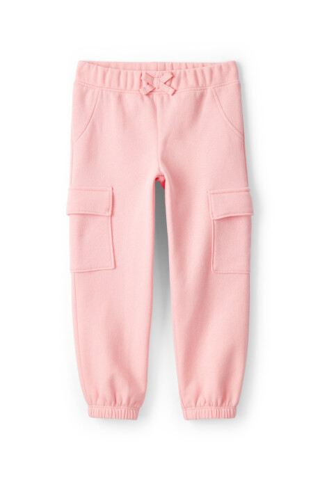 Set dos piezas de algodón, pantalón y canguro, rosado Sin color