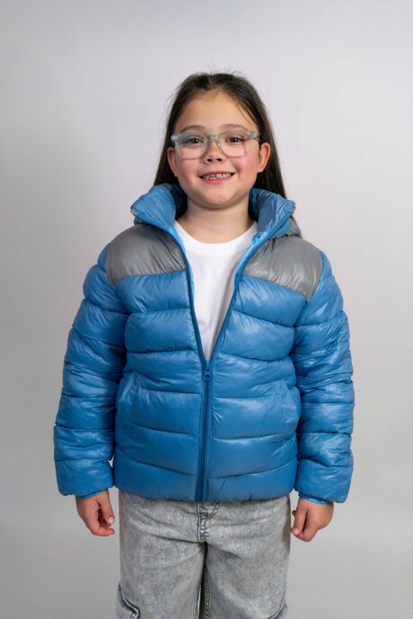 Campera Infantil con Capucha Celeste