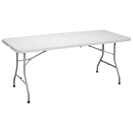 Mesa Plegable 1.80m Camping Jardín Resistente Calidad Blanco