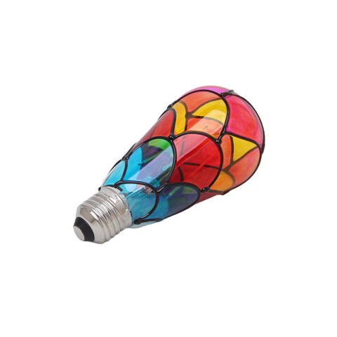 Lámpara ST64 6W E27 tipo vitral multicolor IX4394