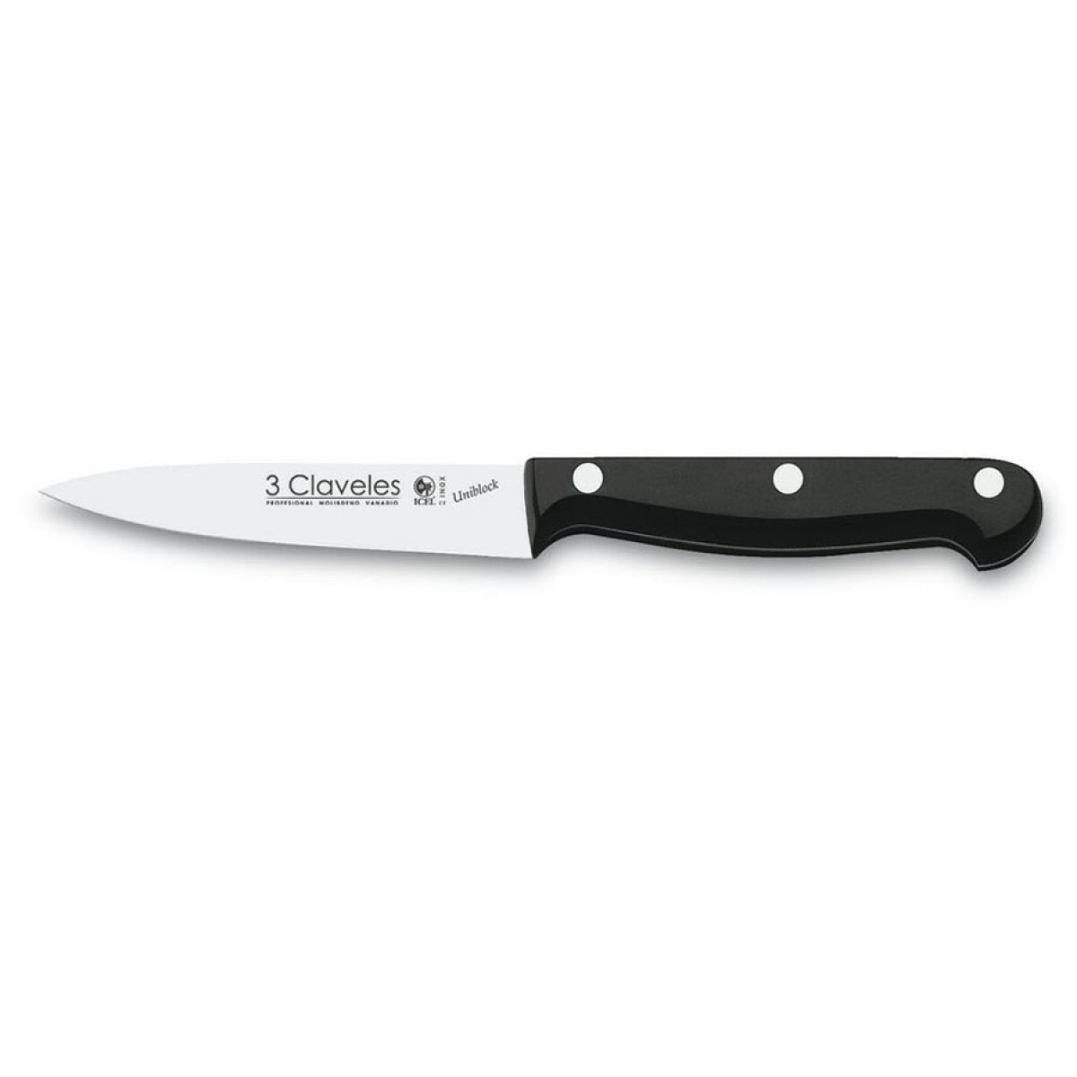 CUCHILLO MONDADOR 10CM M/NEGRO UNIBLOCK 3 CLAVELES 