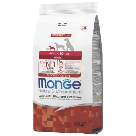 MONGE PERRO MINI ADULT LAMB & RICE 2.5 KG Monge Perro Mini Adult Lamb & Rice 2.5 Kg