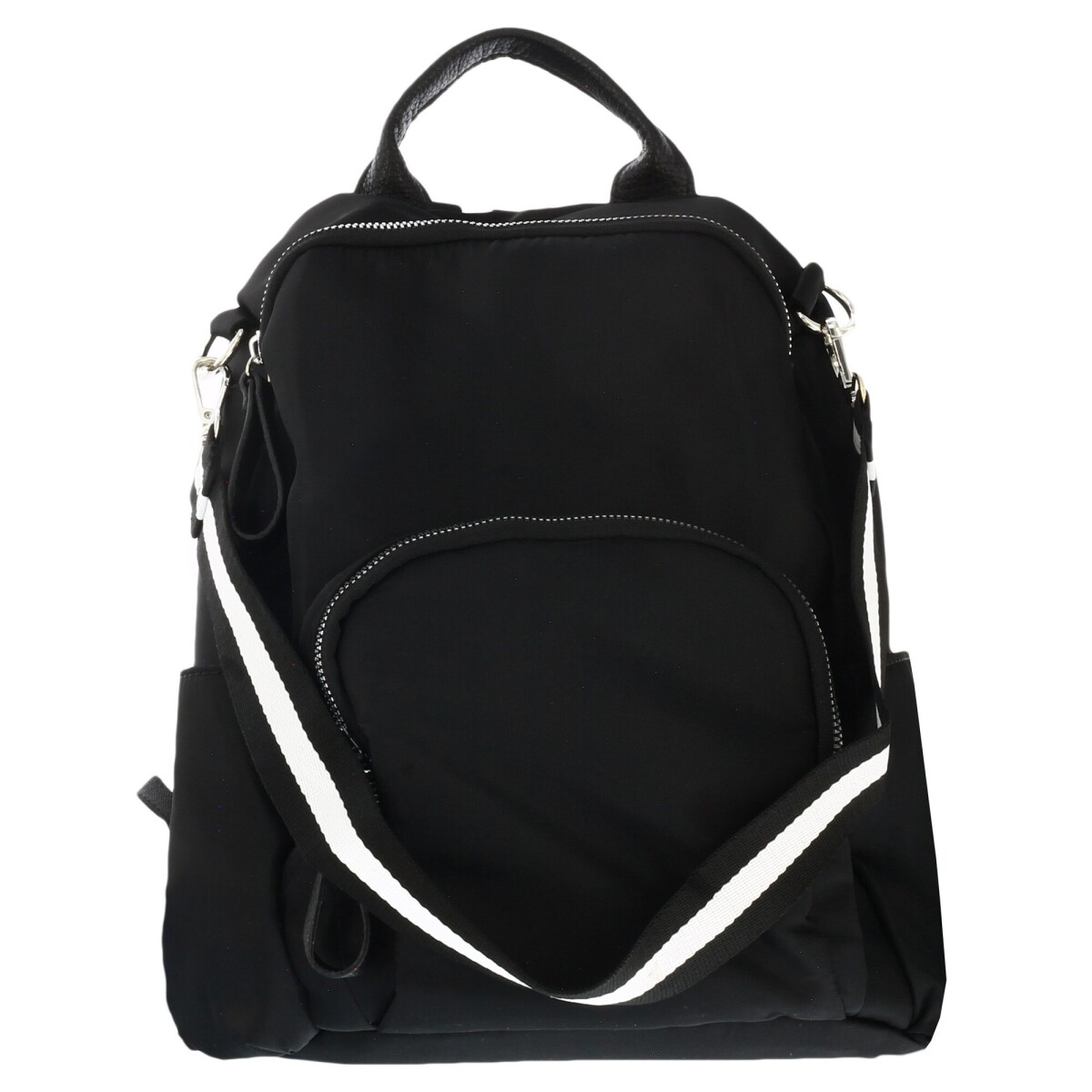 Mochila Miss Carol con tiras estampadas CRISTAL - Negro 