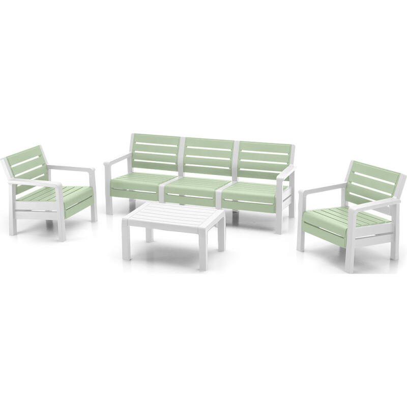 Juego de Jardín Barú Rimax de 5 Puestos Verde/Blanco