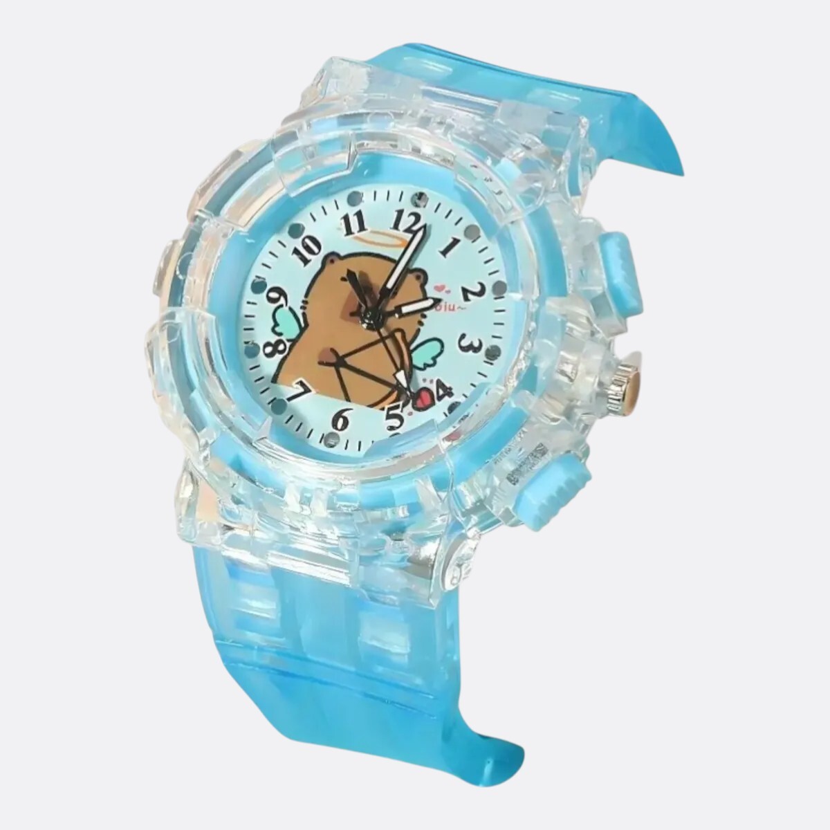 Reloj De Pulsera Infantil Capibara Colores - Celeste 