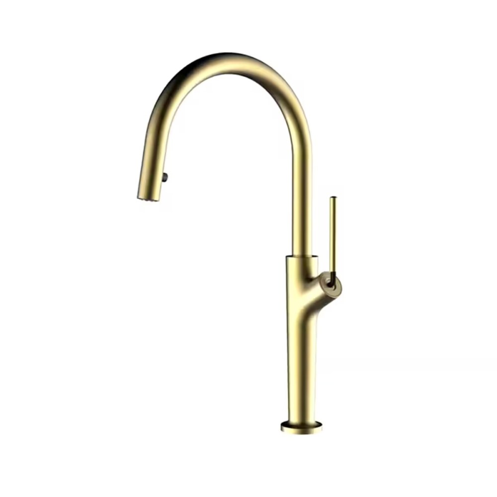 Grifería de cocina Monocomando de mesada extensible Oro Brillante Grifería De Cocina Monocomando De Mesada Extensible Oro Brillante