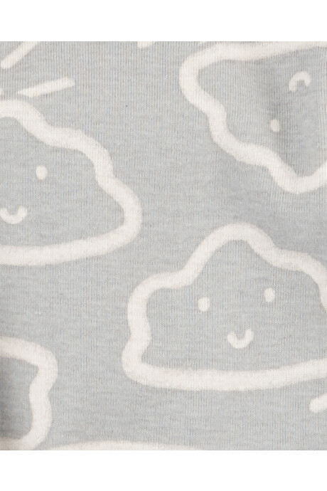 Pack cuatro bodies de algodón manga larga diseño nubes 0