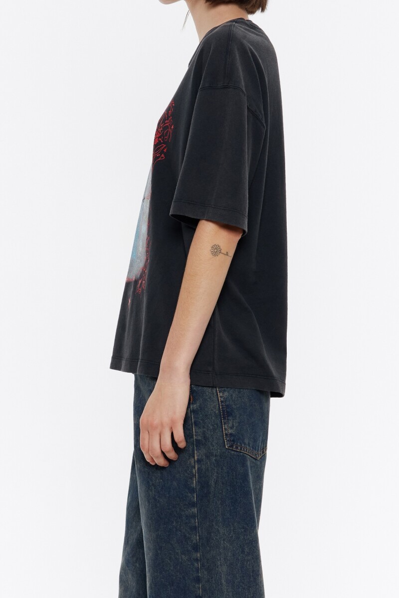 CAMISETA OVERSIZE LOGO Negro