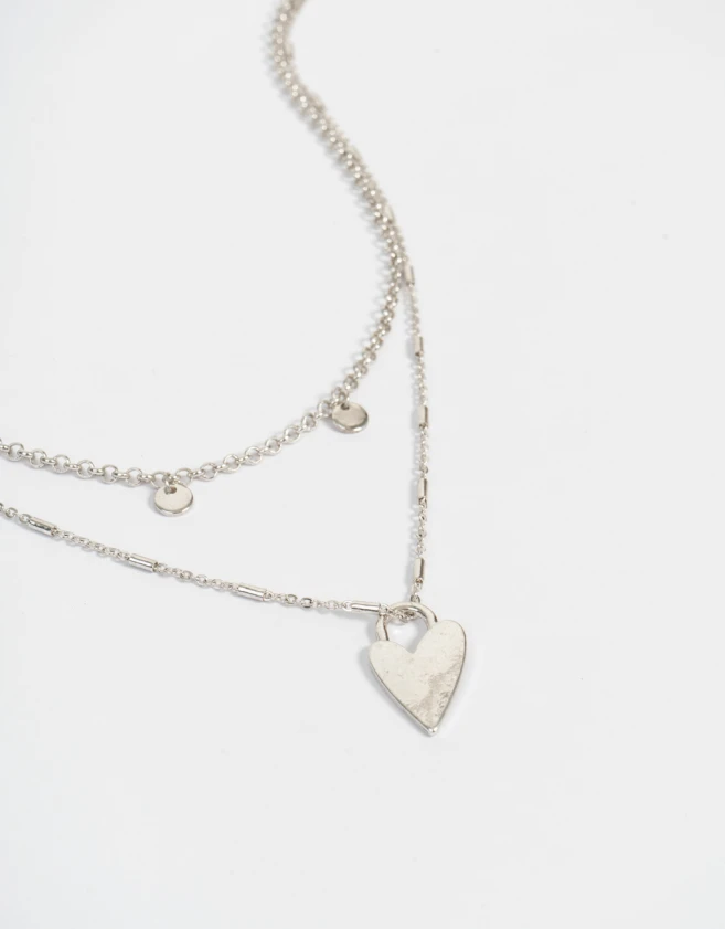 Collares Cortos Bañada en Plata Collar Multicadena Bañado En Plata - Plateado