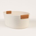 CESTO ORGANIZADOR DE ALGODON CON ASA 45X30X22CM BLANCO CESTO ORGANIZADOR DE ALGODON CON ASA 45X30X22CM BLANCO