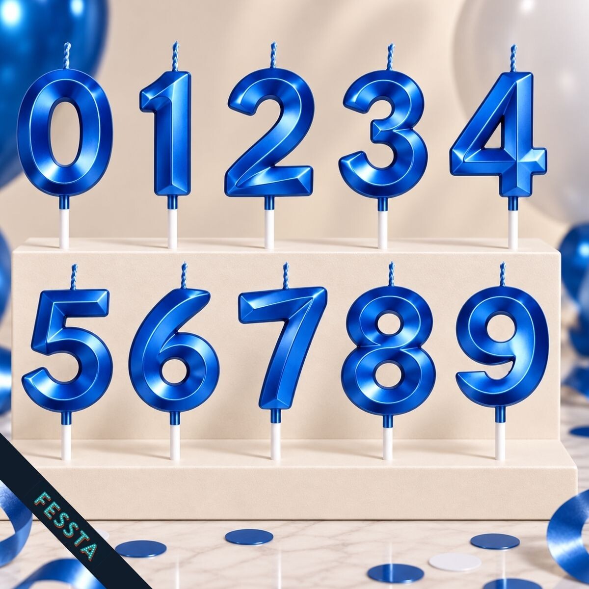 Vela Número 3D Grande Azul - CERO 