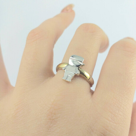 Anillo de Plata 925 con detalles de Doublé Oro 18 kt Linea Kids Varon