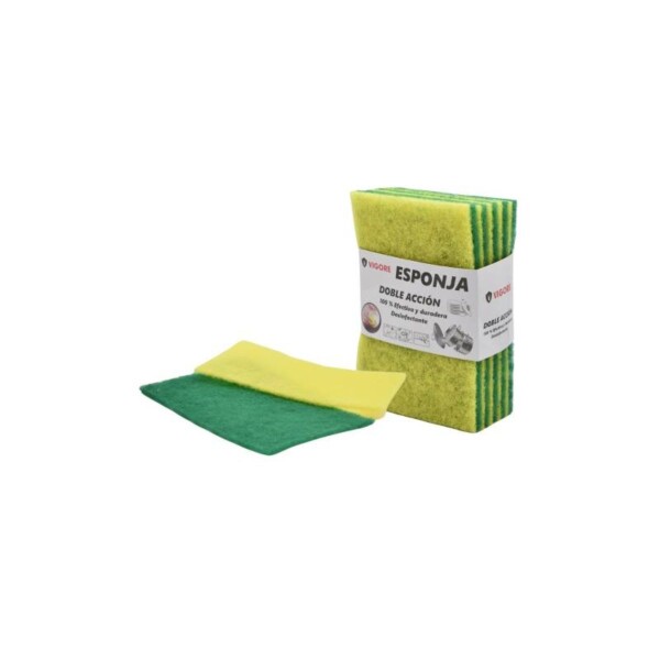 ESPONJAS DE FIBRA VERDE Y AMARILLA X10 UNIDADES Esponjas De Fibra Verde Y Amarilla X10 Unidades
