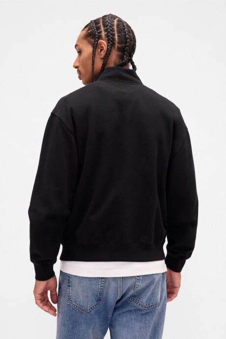 Buzo Deportivo Medio Cierre Logo Gap Hombre True Black