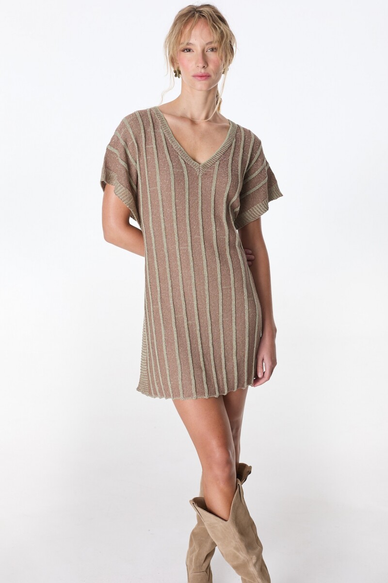 Vestido Destello Marron/Verde